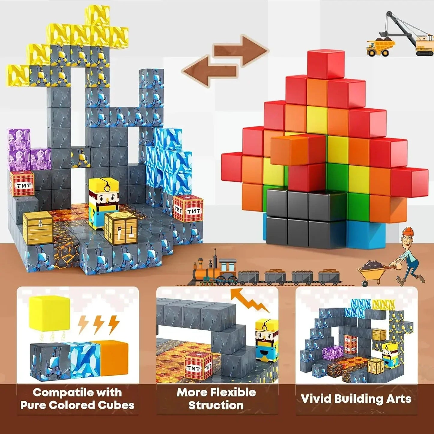Décennie s de Construction Magnétiques pour Garçon et Fille, Ensemble de Cube Magnétique, Modèle de Bricolage, Jouet Sensoriel STEM, pour Enfant de 3 Ans et +