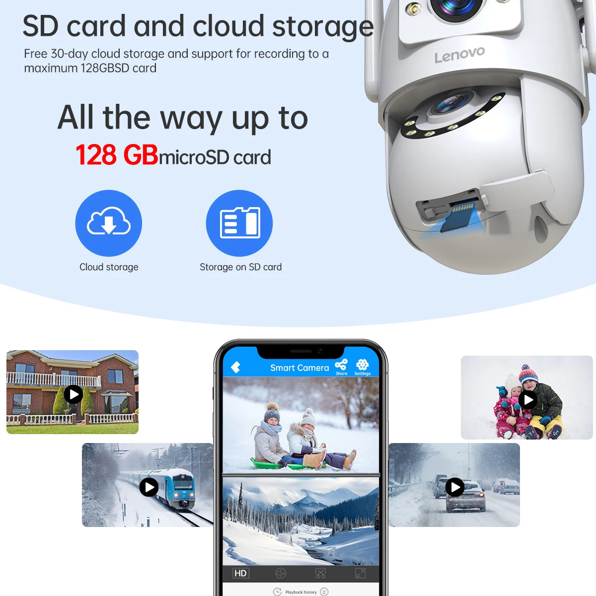Lenovo 4K WiFi caméra de Surveillance 5G Wifi extérieur double objectif PTZ caméras IP suivi automatique Audio vidéo ONVIF sécurité CCTV caméra