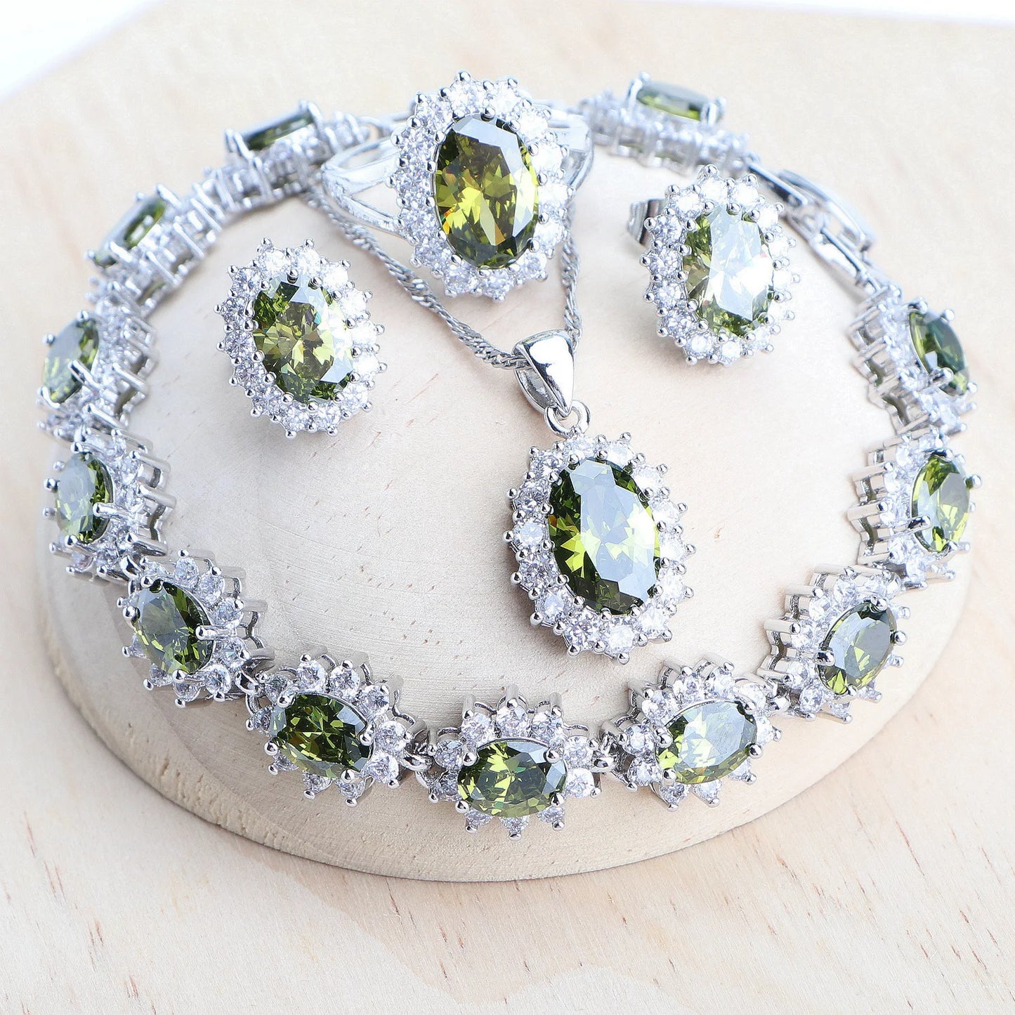 Ensemble de bijoux de mariée en argent 925 pour femmes, Costume en zircone bleue, bijoux fins, collier, boucles d'oreilles, bagues, Bracelets, pendentif