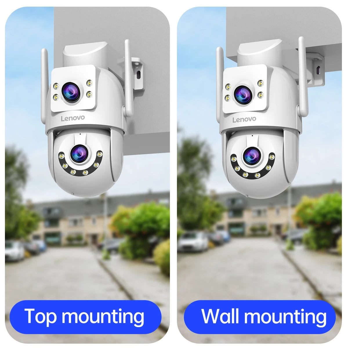 Lenovo 4K WiFi caméra de Surveillance 5G Wifi extérieur double objectif PTZ caméras IP suivi automatique Audio vidéo ONVIF sécurité CCTV caméra