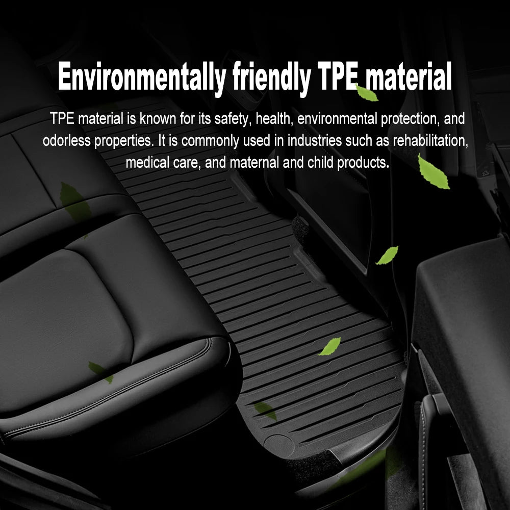 Polymères de coffre de voiture pour les placements, modèle Y, modèle 3, haute terre, 2021-2024, polymères de bagages, TPE, étanche, antidérapant, ensemble de revêtements de sol