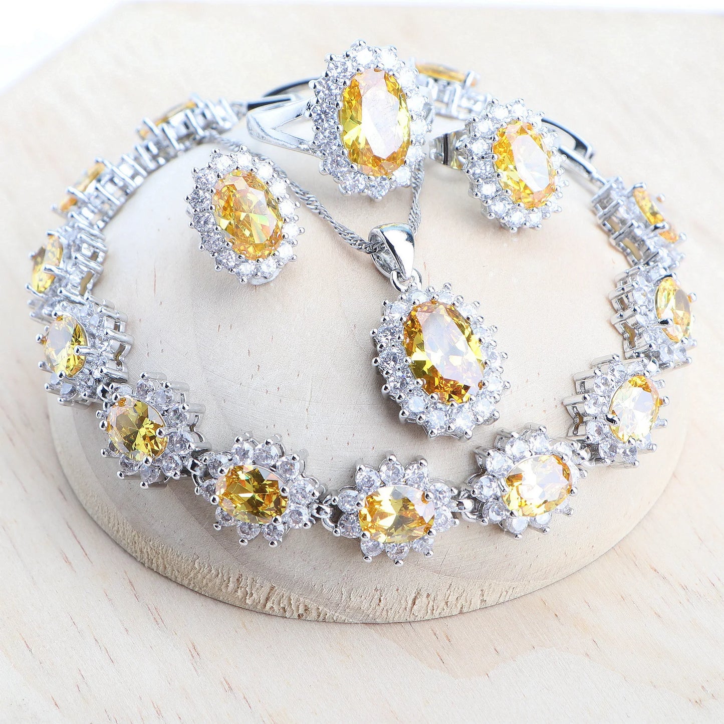 Ensemble de bijoux de mariée en argent 925 pour femmes, Costume en zircone bleue, bijoux fins, collier, boucles d'oreilles, bagues, Bracelets, pendentif