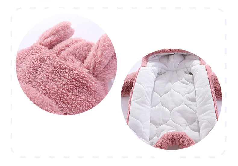 Barboteuse pour nouveau-né, ours en peluche mignon, garçon, automne hiver, garde au chaud, à capuche, combinaison globale pour nourrissons filles, vêtements d'extérieur