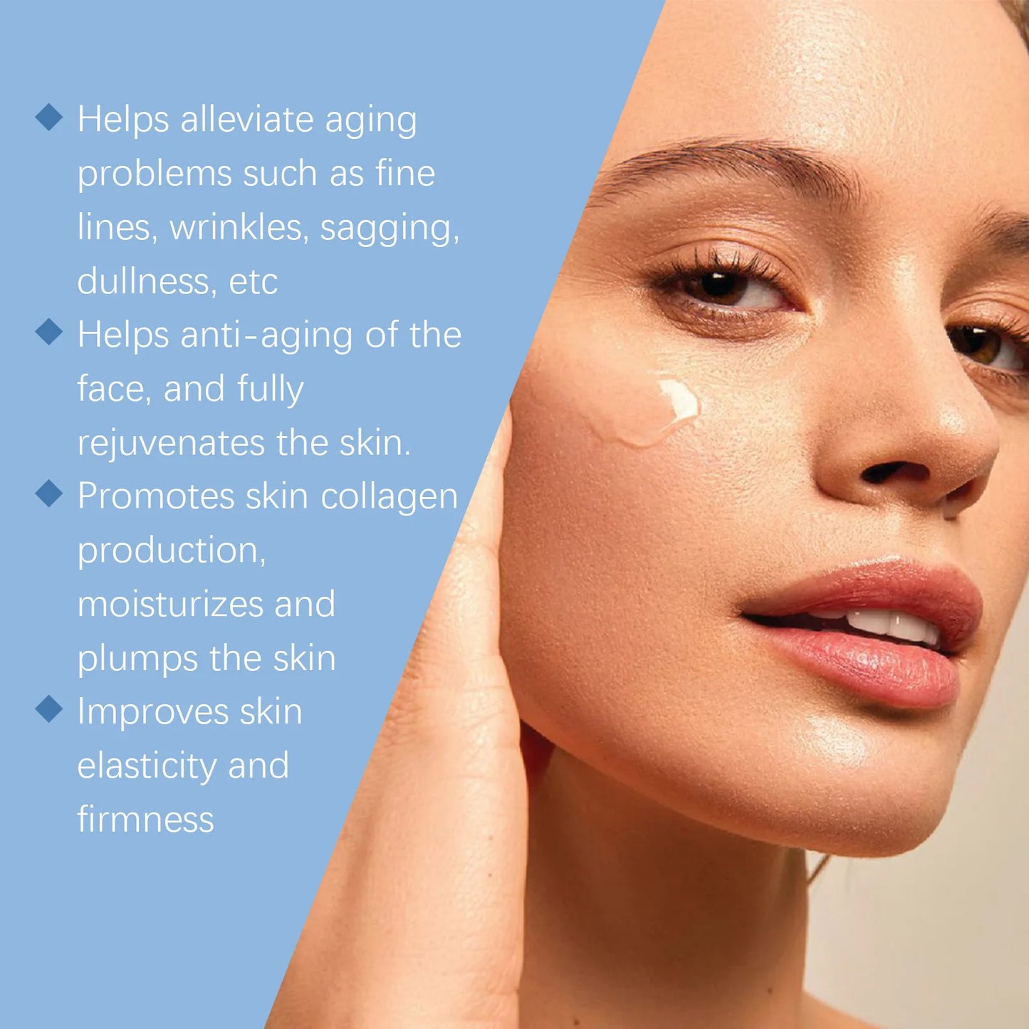 Sérum Peptide de cuivre bleu, Anti-rides, rétrécit les Pores, soins pour la peau, rajeunissement, acide hyaluronique, éclaircissant, hydratant