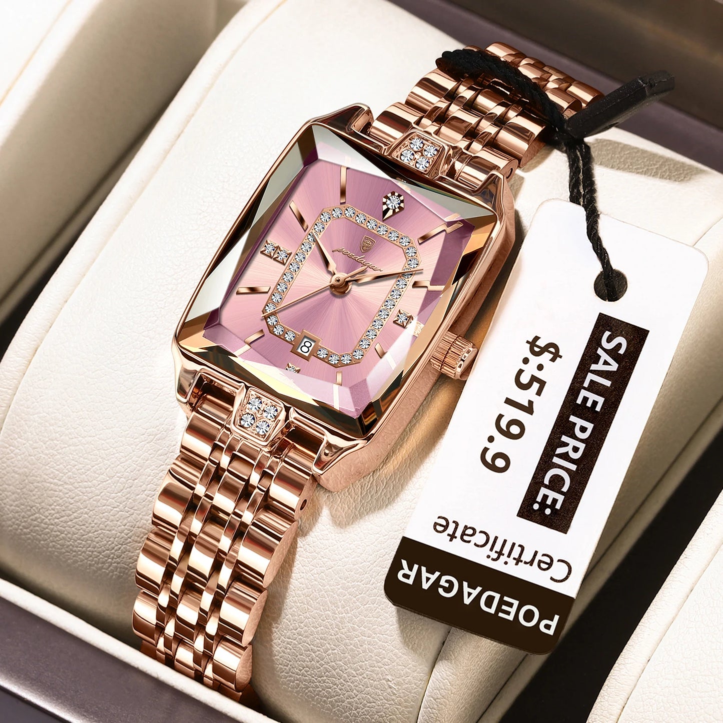 POEDAGAR montre de luxe pour femme calendrier étanche haute qualité dames montre en acier inoxydable Quartz femmes montres élégant + boîte