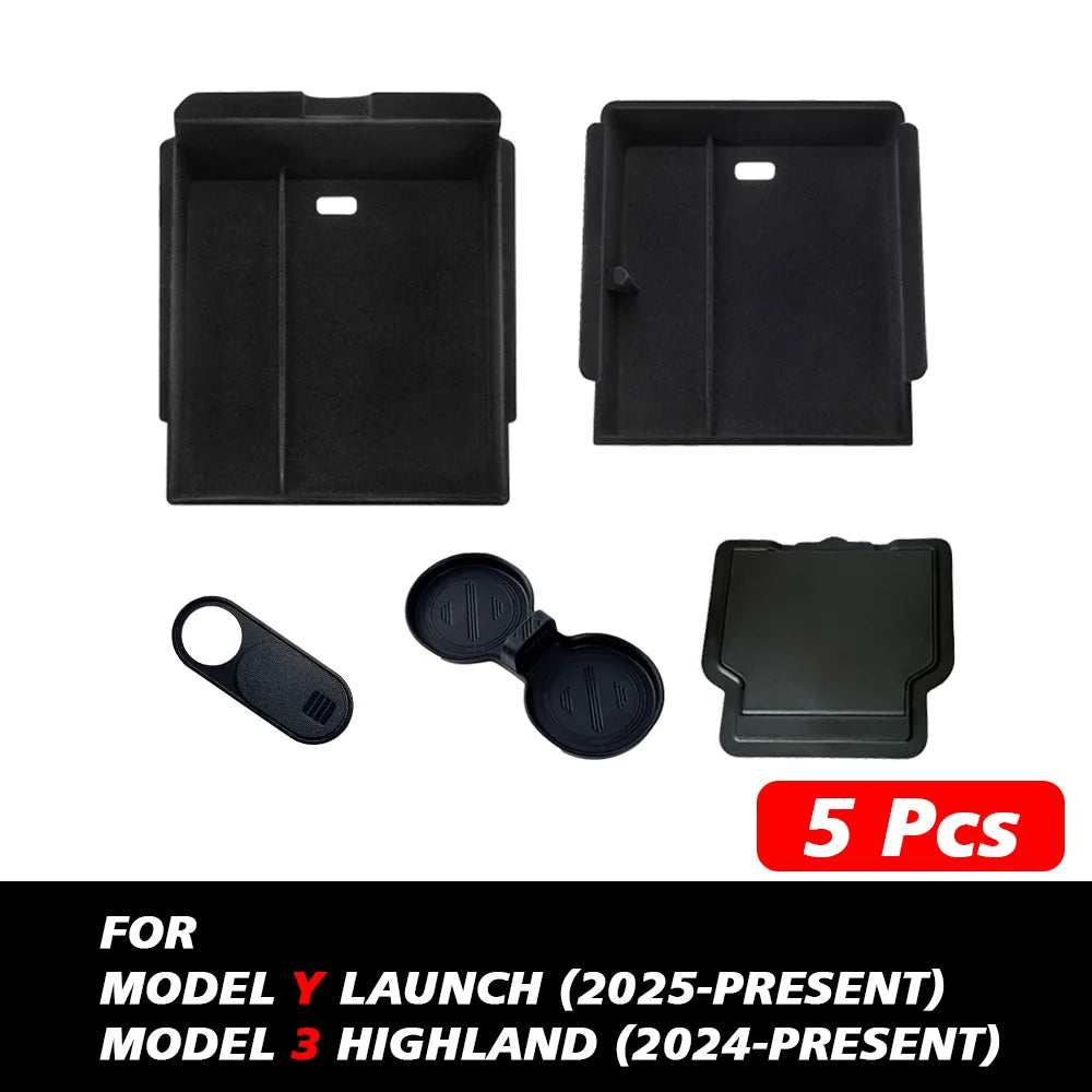 Boîte de rangement pour Console centrale Tesla, nouveau modèle Y 2025, lancement Juniper modèle 3 Highland 2024, boîte d'accoudoir, coussinet supérieur et inférieur en Silicone