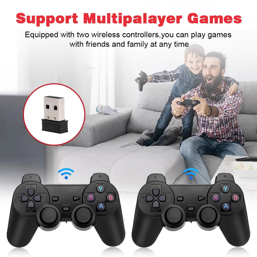 Console de jeu vidéo GD10 Plus, 256 Go, 58,000 jeux, 4K, HD, 2.4G, double manette sans fil, clé de jeu pour N64, PSP, PS1, GBA