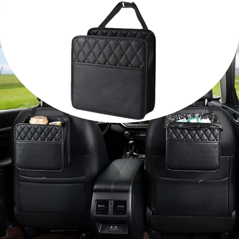 Sac de rangement multifonction en cuir PU pour dossier de siège de voiture, pour Renault Clio Laguna Megane Duster, porte-gobelet en tissu, poche pour déchets