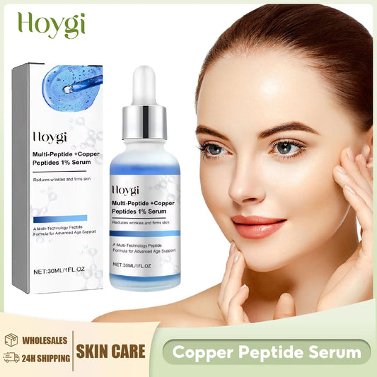 Sérum Peptide de cuivre bleu, Anti-rides, rétrécit les Pores, soins pour la peau, rajeunissement, acide hyaluronique, éclaircissant, hydratant