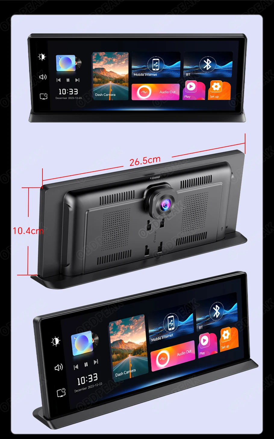 Caméra de tableau de bord sans fil pour voiture, K2 Pro, DVR 4K, Carplay, Android Auto, écran AI, enregistreur vidéo Len pour touristes, navigation GPS, tableau Prada, 11.3 pouces