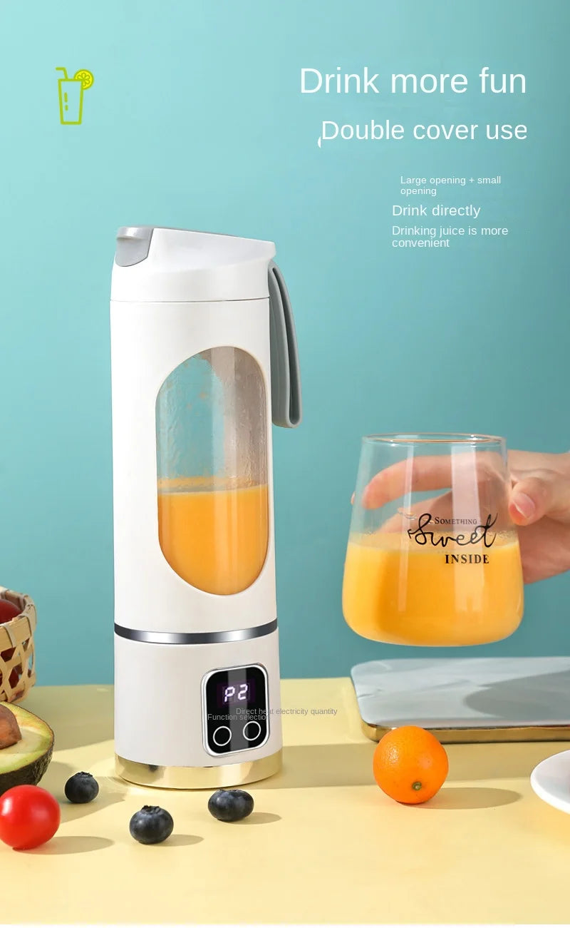 Mélangeur domestique Portable, presse-agrumes électrique concassé, avec 3 vitesses, grande capacité de 450ML, tasse de jus à affichage numérique