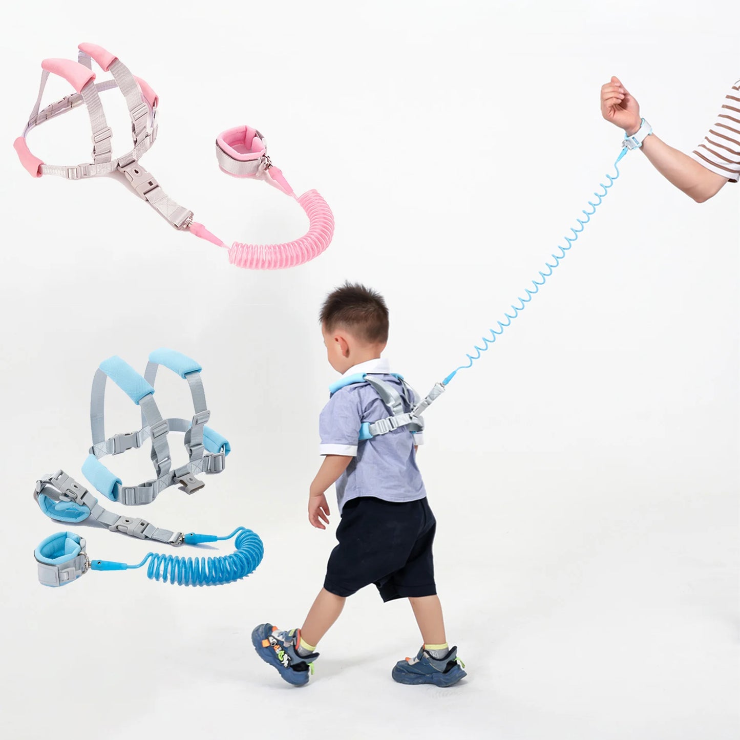 Ceinture de prévention des pertes pour nourrissons et jeunes enfants, corde de Traction, Bracelet de prévention des pertes pour bébé, corde à ressort de 1.5m, marche sûre pour bébé