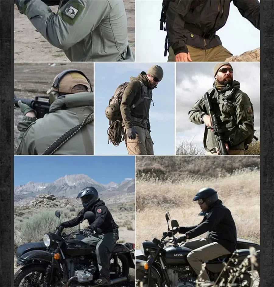 Combinaison camouflage épaisse pour hommes, ensemble d'entraînement tactique imperméable, veste à capuche multi-poches, pantalon polaire, chasse en plein air, 2 pièces, hiver