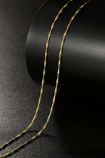 Chaîne de collier couleur or 14k pour femmes, boîte, os de serpent/étoilé/chaîne croisée, collier de 18 pouces, bijoux fins, cadeaux