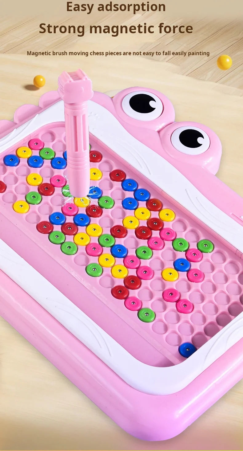 Planche à gribouiller en perles magnétiques pour enfants de 3 à 8 ans, avec stylo Puzzle, jouets de dessin, jeu de Montessori, cadeau éducatif, nouvelle collection