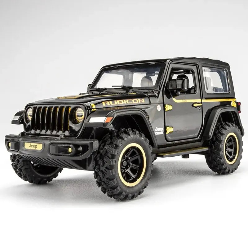 Tout-terrain 7 portes pour modèle de voiture jouet Wrangler moulé sous pression, véhicule en alliage métallique à l'échelle 1/32 pour enfants garçons filles adultes, portes ouvertes, légères