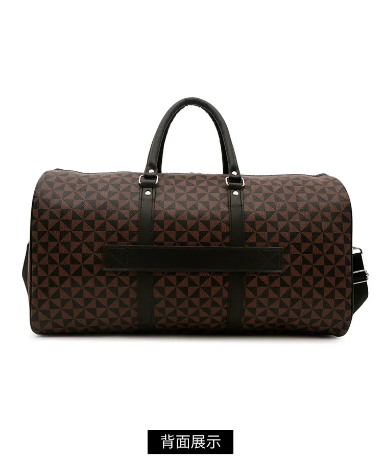 Sacs de voyage rétro géométriques en PU pour femmes, grande capacité, sacs à bandoulière classiques de haute qualité, couleurs assorties, 2024