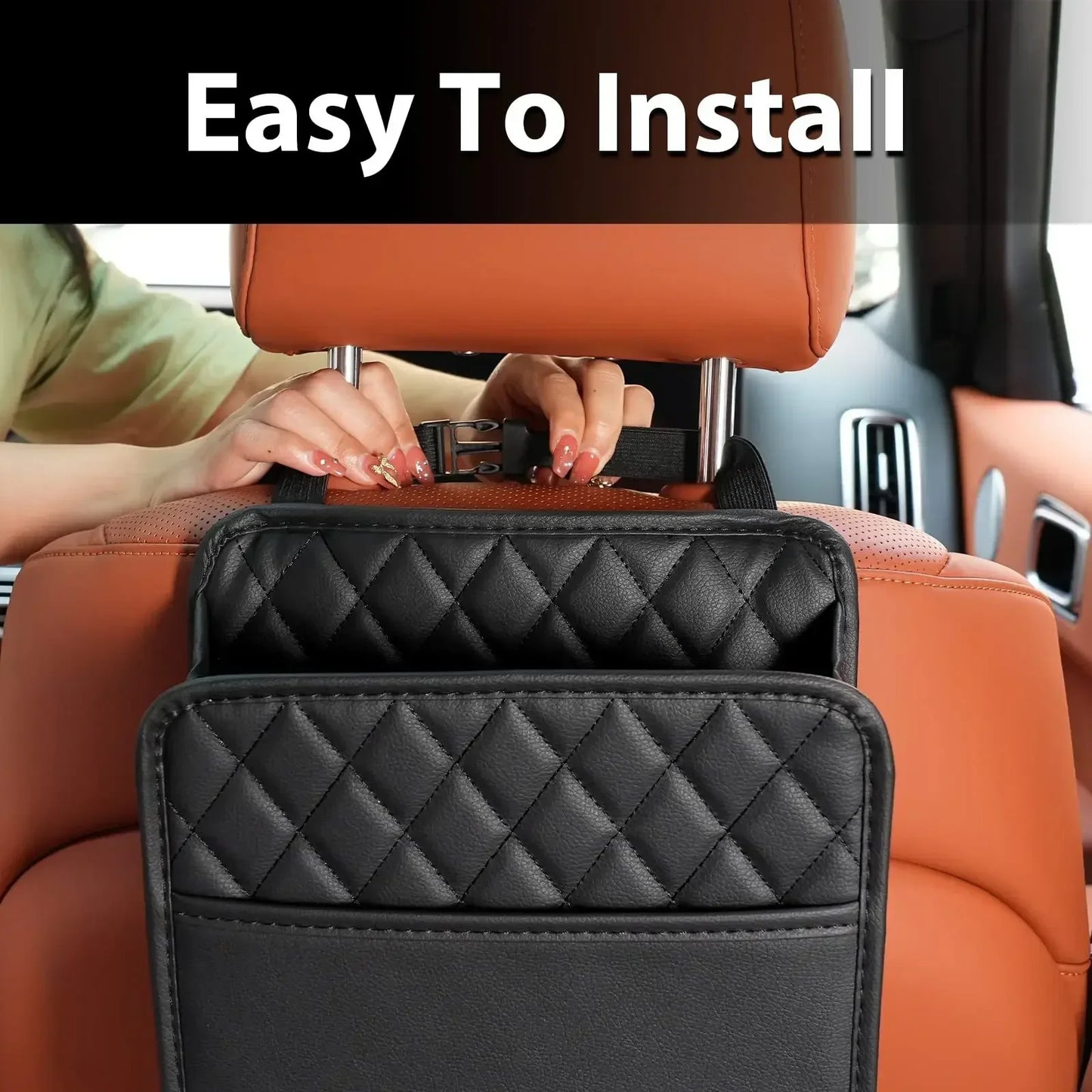 Sac de rangement multifonction en cuir PU pour dossier de siège de voiture, pour Renault Clio Laguna Megane Duster, porte-gobelet en tissu, poche pour déchets