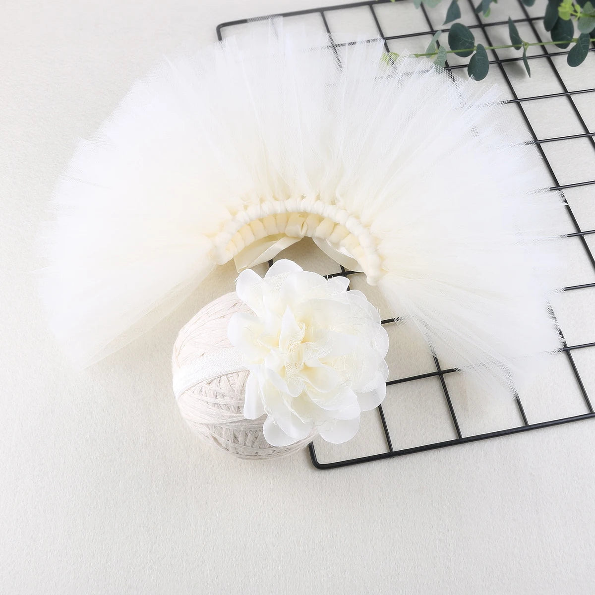 Ylsteed – tenues de photographie pour nouveau-né fille, jupe Tutu faite à la main avec bandeau fleuri, vêtements de princesse, accessoires Photo pour bébé fille