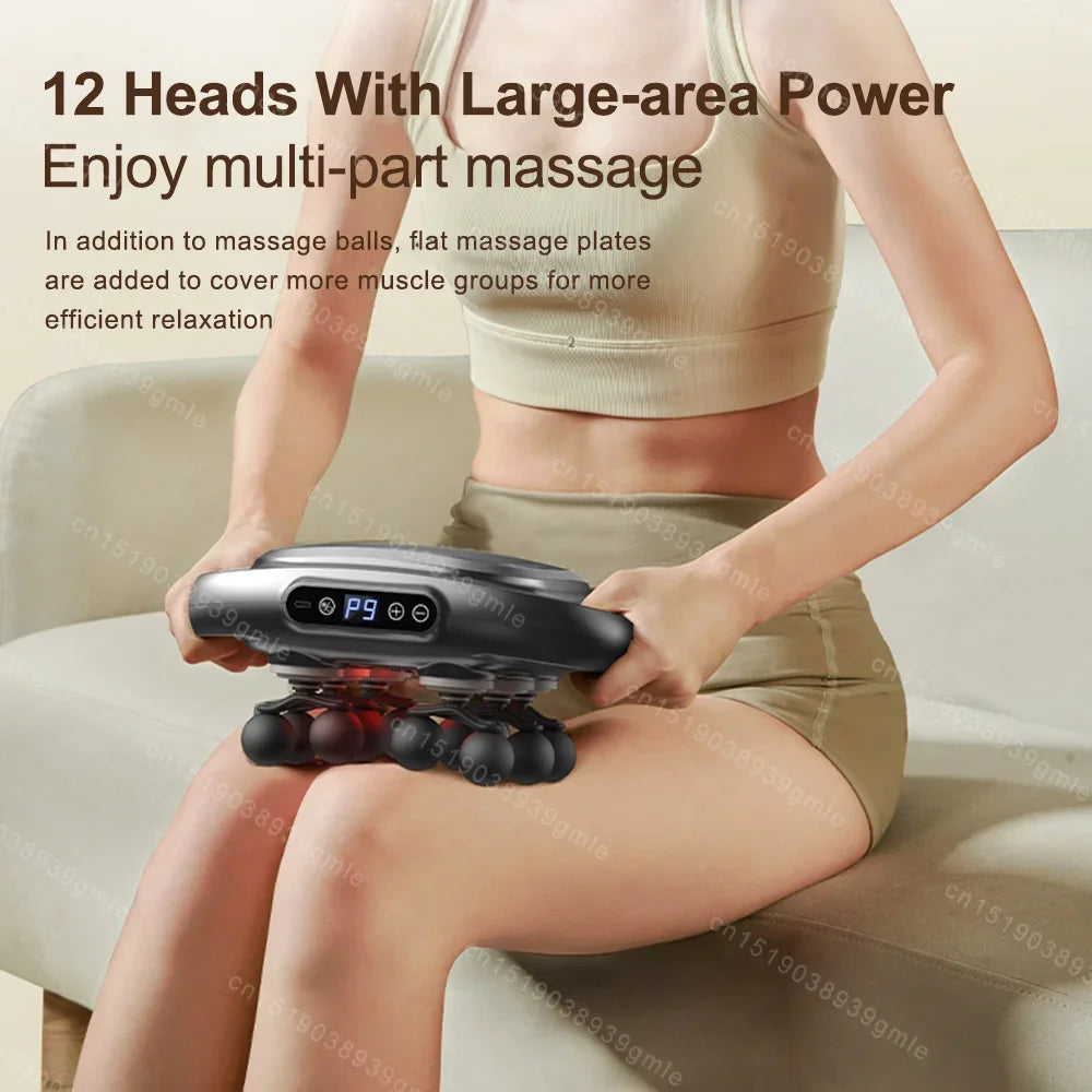 Pistolet de Massage électrique à 12/8 têtes, Relaxation musculaire, Massage du dos à haute fréquence, pistolet de Massage des tissus profonds