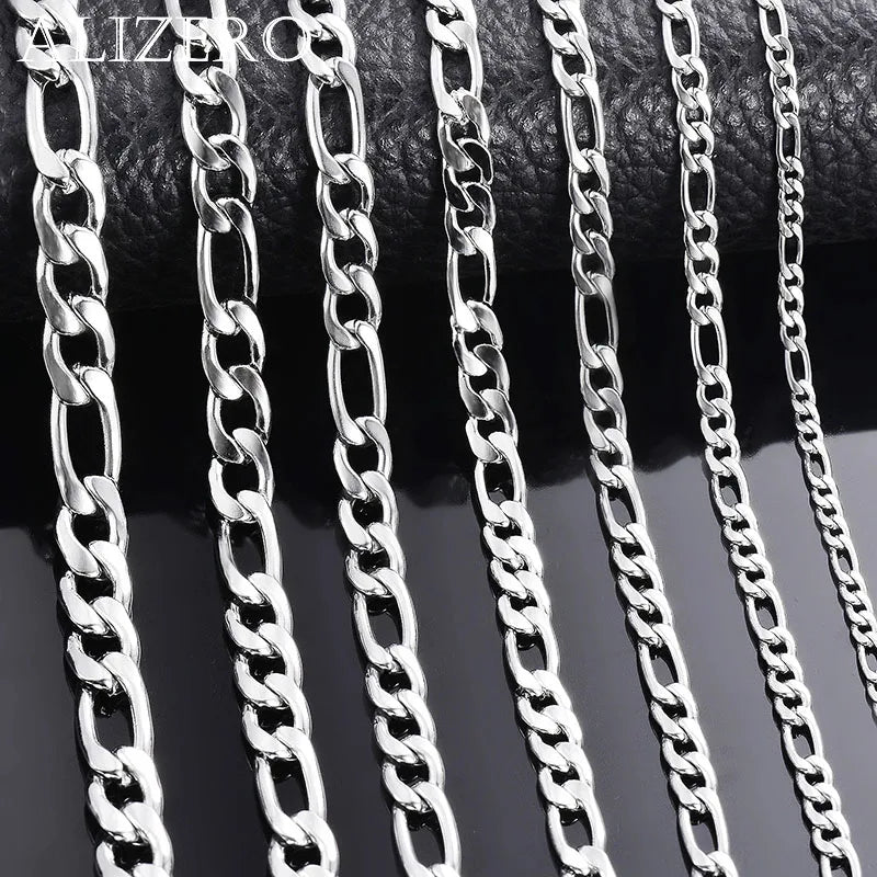 Collier en argent Sterling 925, 2-12mm de largeur 40-75cm, longue chaîne avec fermoir à homard, bijoux de fiançailles pour hommes et femmes, vente en gros