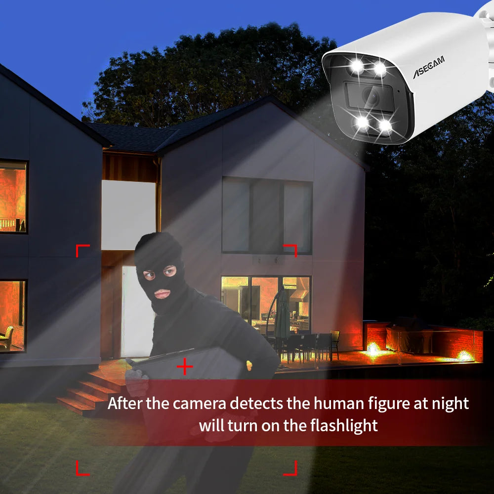 Caméra de Surveillance extérieure IP POE hd 8MP/4K, dispositif de sécurité domestique en métal couleur, avec Vision nocturne et Audio, codec H.265 et protocole Onvif