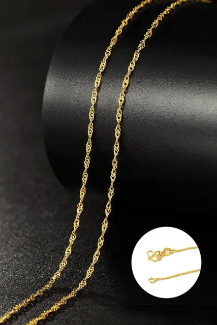Chaîne de collier couleur or 14k pour femmes, boîte, os de serpent/étoilé/chaîne croisée, collier de 18 pouces, bijoux fins, cadeaux