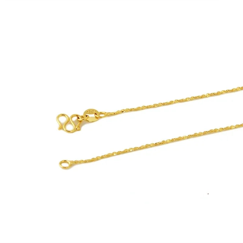 Chaîne de collier couleur or 14k pour femmes, boîte, os de serpent/étoilé/chaîne croisée, collier de 18 pouces, bijoux fins, cadeaux