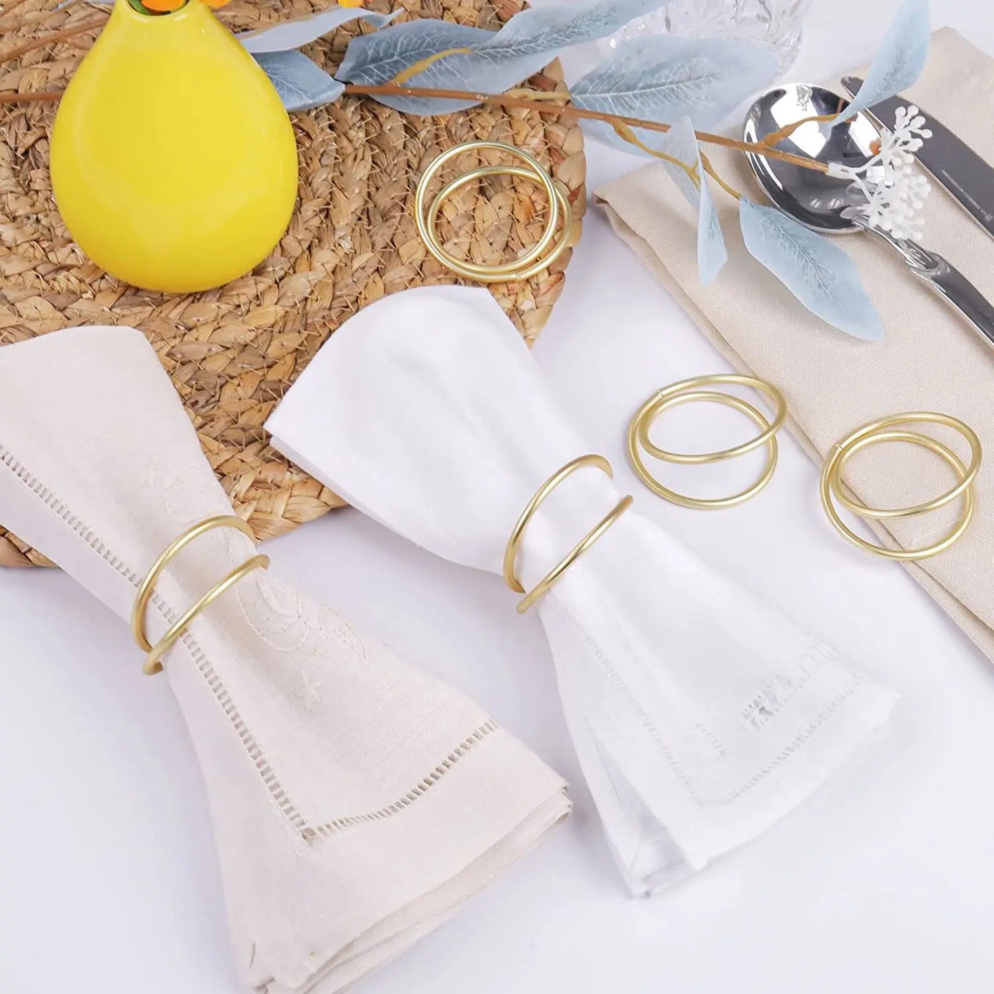 Anneau de serviette en or exquis, anneaux de serviette en métal pour dîner de mariage, décoration de Table d'hôtel, porte-serviettes