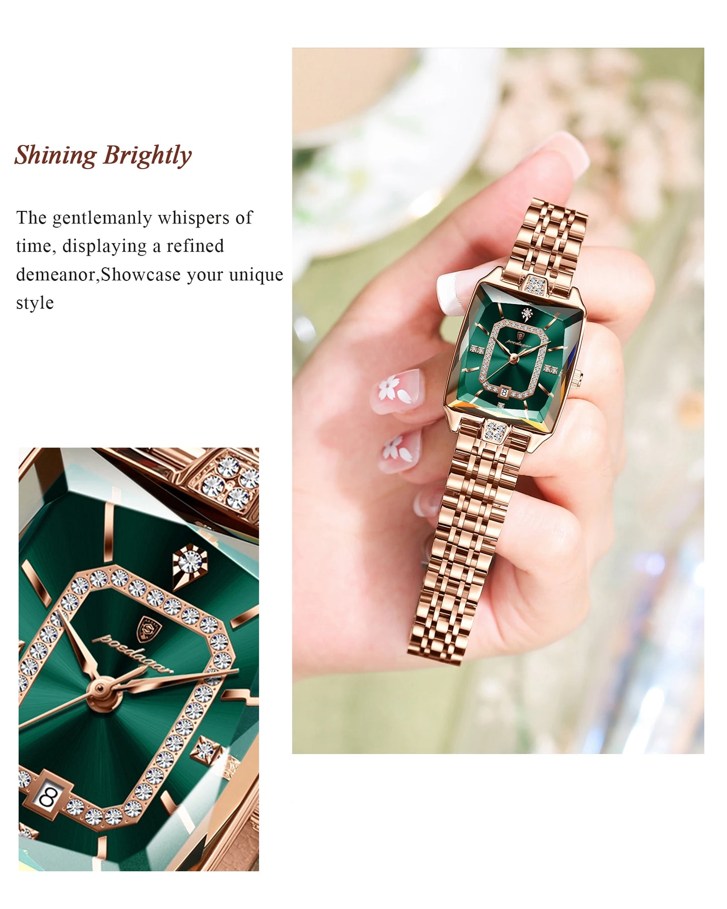 POEDAGAR montre de luxe pour femme calendrier étanche haute qualité dames montre en acier inoxydable Quartz femmes montres élégant + boîte