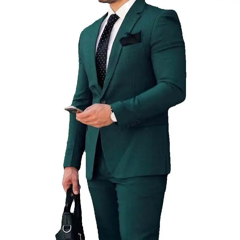 Dernière conception vert foncé hommes costumes 2025 coupe ajustée revers cranté marié smoking personnalisé Costume Homme Mariage 2 pièces (veste + pantalon)