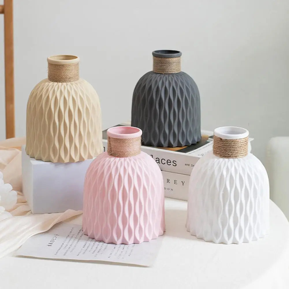 Vase à fleurs en plastique avec UL, pot de fleurs bricolage, porcelaine de salon, articles de fleurs, ornements de décoration pour la maison