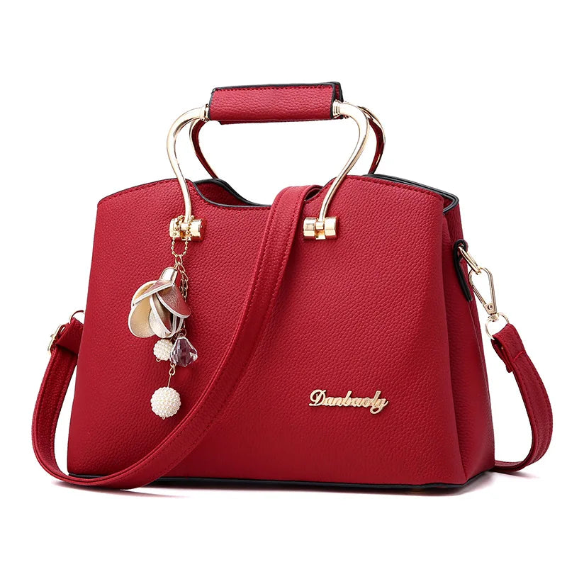 Sacs à poignée de luxe pour femmes, sac à bandoulière pendentif en cuir PU, sacoche de grande capacité, sacs pour maman d'âge moyen, fourre-tout