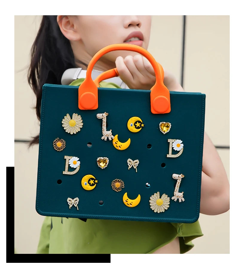 EVA grand sac à bandoulière en cuir sac à main fourre-tout sac de rangement pour femmes décontracté sac de plage étanche trou ajustement charme sac de rangement de mode