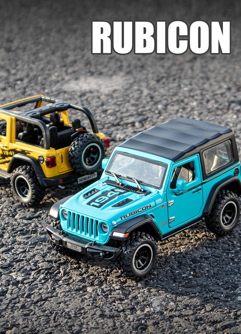 Tout-terrain 7 portes pour modèle de voiture jouet Wrangler moulé sous pression, véhicule en alliage métallique à l'échelle 1/32 pour enfants garçons filles adultes, portes ouvertes, légères