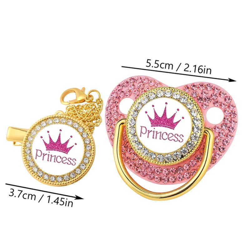 Couronne nouveau-né attache-sucette chaîne bébé factice Silicone sans BPA enfant en bas âge anneau de dentition infantile sucette mamelon bébé douche cadeau
