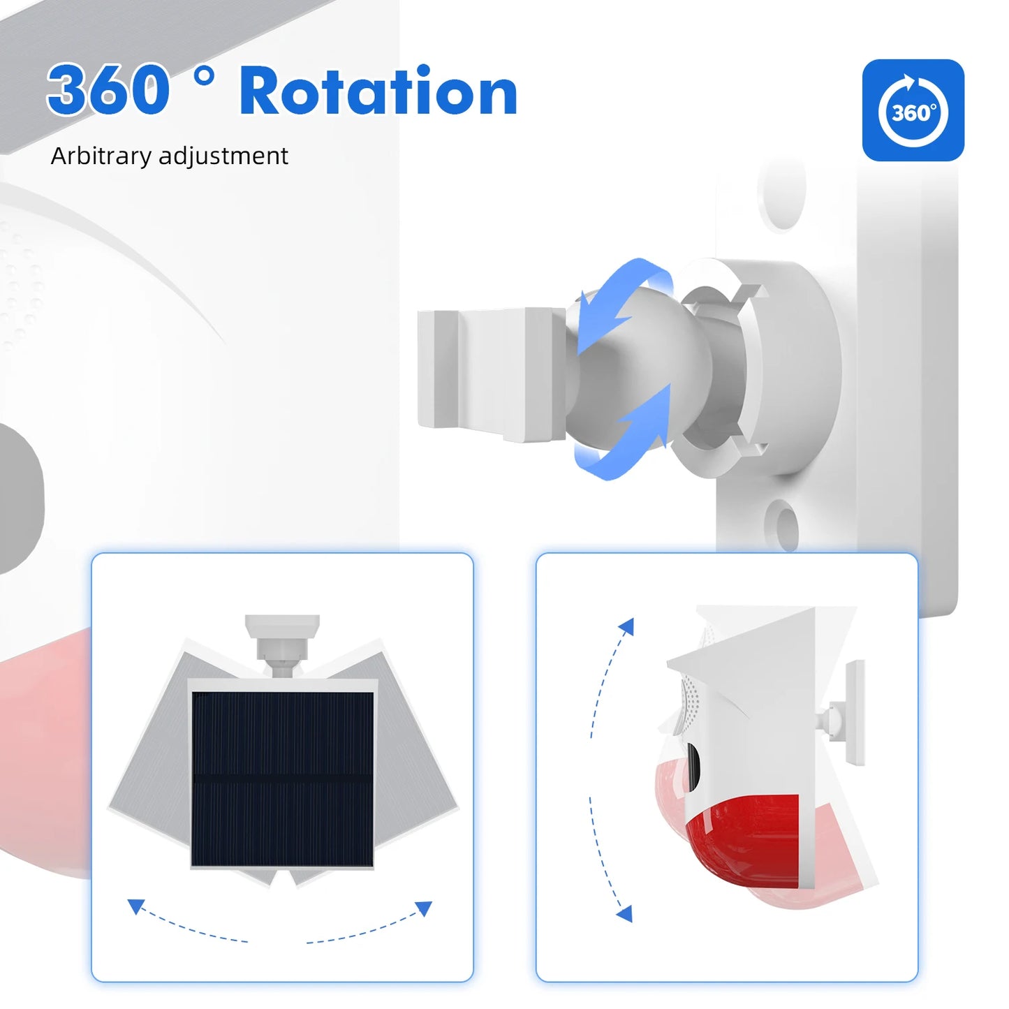 Tuya – détecteur de mouvement infrarouge intelligent WiFi, solaire, extérieur, PIR, sirène stroboscopique sans fil, alarme sonore, télécommande étanche