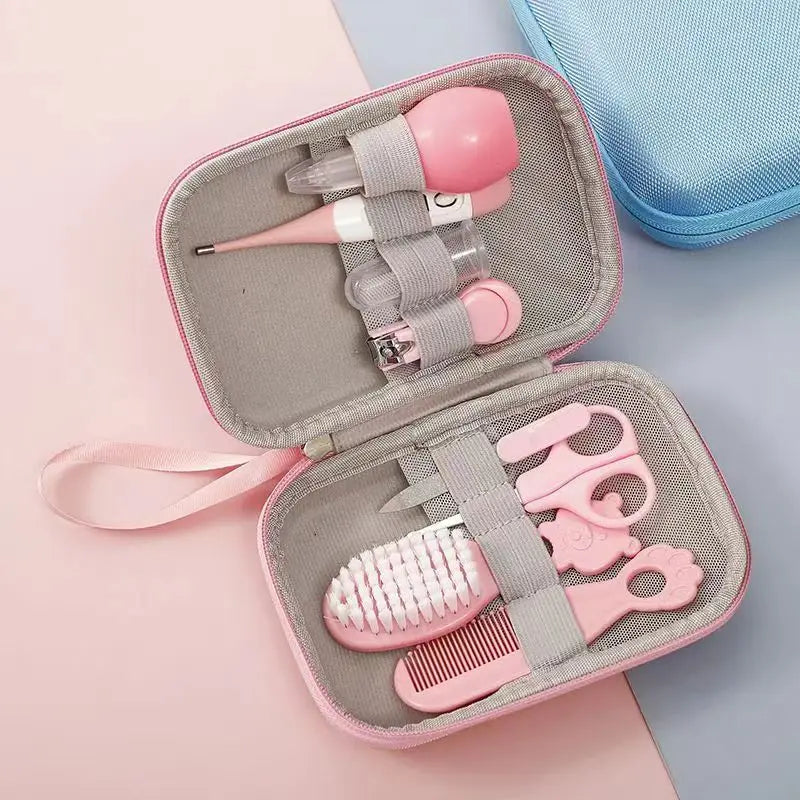 8 pièces/ensemble peigne nez inhalateur EVA paquet ensemble de soins Coisas Para Bebê 13 pièces mignon nouveau-né bébé multifonctionnel bébé coupe-ongles 8