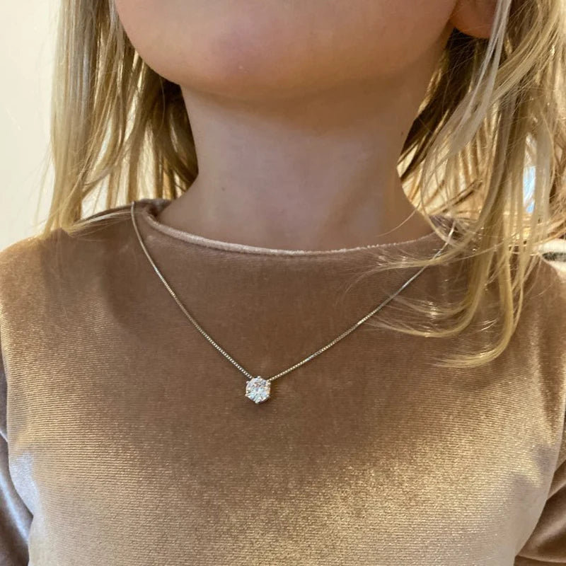Collier Plaqué Argent Sterling 925 pour Femme, Polyvalent, Simple, Rotterdam, Kling, AAA, Zcomprend sur la Clavicule, Bijoux de Mariage, Vente en Gros, Chaud