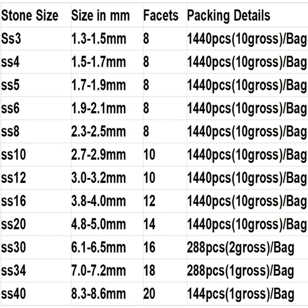 Cristal à paillettes AB/Base dorée transparente, Strass Non correcteurs à chaud SS3-SS40, Strass à dos plat et tissu pour vêtements, décorations pour Nail Art