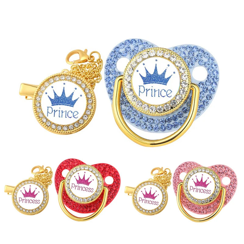 Couronne nouveau-né attache-sucette chaîne bébé factice Silicone sans BPA enfant en bas âge anneau de dentition infantile sucette mamelon bébé douche cadeau