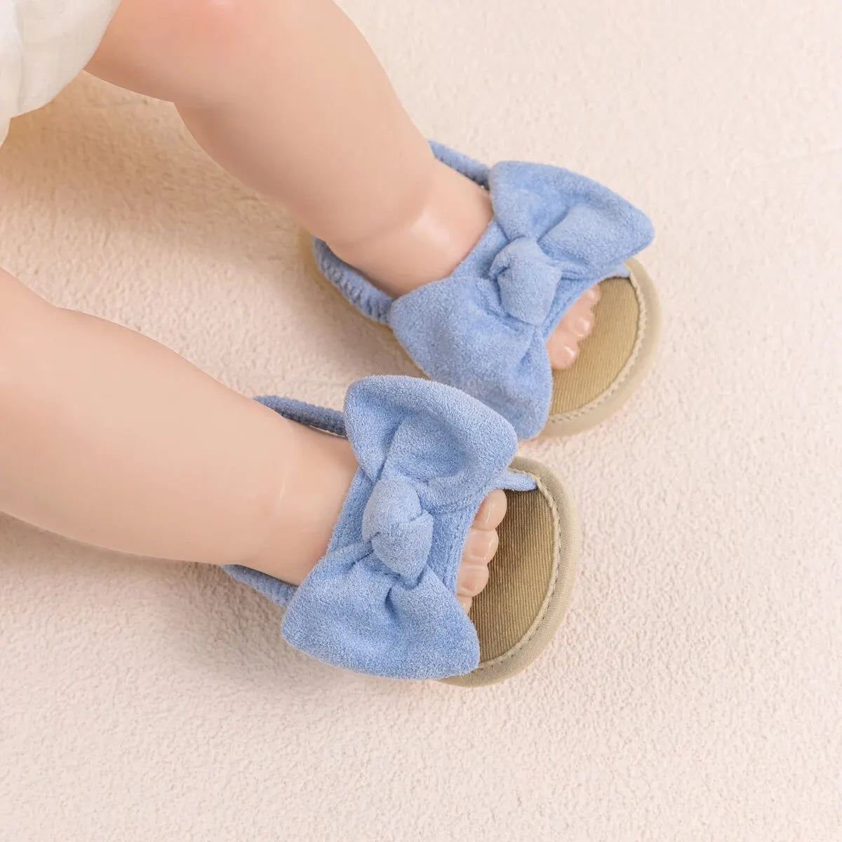 Été bébé filles sandales mode nœud semelle souple chaussures décontractées coton confortable enfant en bas âge chaussures plage bébé sandales 0-18 mois