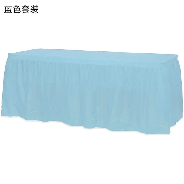 Holaroom jupe de Table jetable en plastique fête 6 couleurs 75x430 cm couverture de Table pour joyeux anniversaire fête mariage Festival décoration
