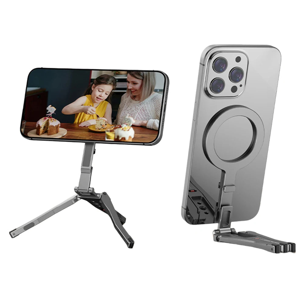 Trépied de téléphone portable de poche magnétique support de trépied pour support de téléphone pliable MagSafe support de téléphone pour iPhone 16 15 14 13 12