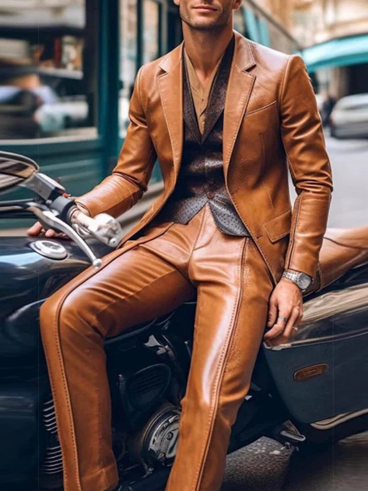 PU 2 pièces hommes Costume formel affaires Mariage costumes pour hommes meilleur Homme Blazer marié porter Tuxedos coupe ajustée Costume Homme Mariage