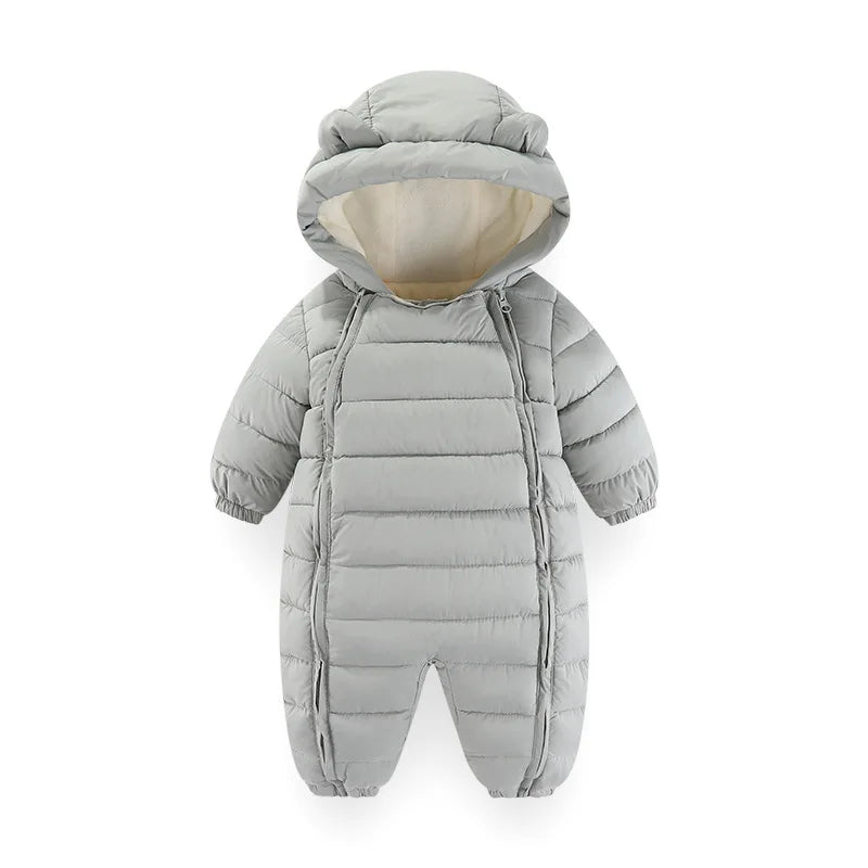 OLEKID 2025 automne hiver bébé barboteuses à capuche Plus velours chaud bébé fille combinaison enfant en bas âge garçons salopette infantile nouveau-né vêtements de nuit