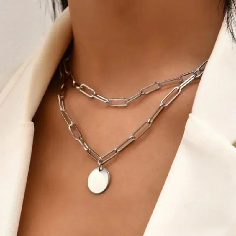 Collier rond à trois couches en argent Sterling 925 pour femmes, chaîne serpent Simple, breloque boule, cadeau de fête, bijoux exquis pour femmes