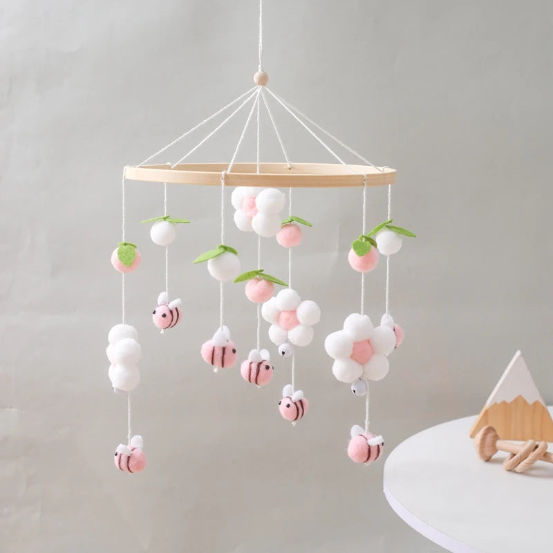 Berceau de bébé lit Mobile cloche hochet jouets en bois Crochet étoiles pendentif lit cloche jouets nouveau-né confort berceau support suspendus jouets cadeaux