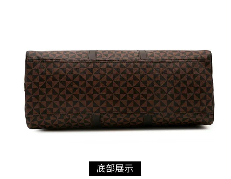 Sacs de voyage rétro géométriques en PU pour femmes, grande capacité, sacs à bandoulière classiques de haute qualité, couleurs assorties, 2024
