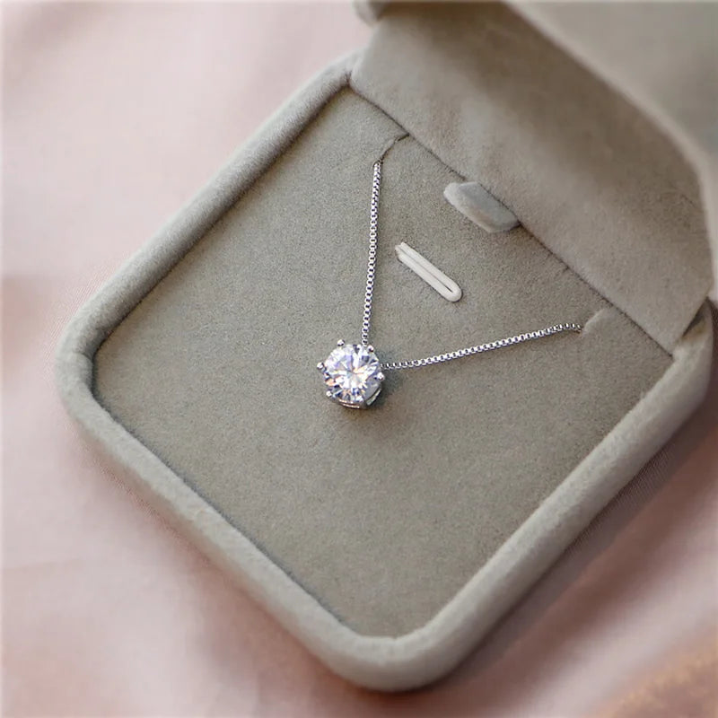 Collier Plaqué Argent Sterling 925 pour Femme, Polyvalent, Simple, Rotterdam, Kling, AAA, Zcomprend sur la Clavicule, Bijoux de Mariage, Vente en Gros, Chaud